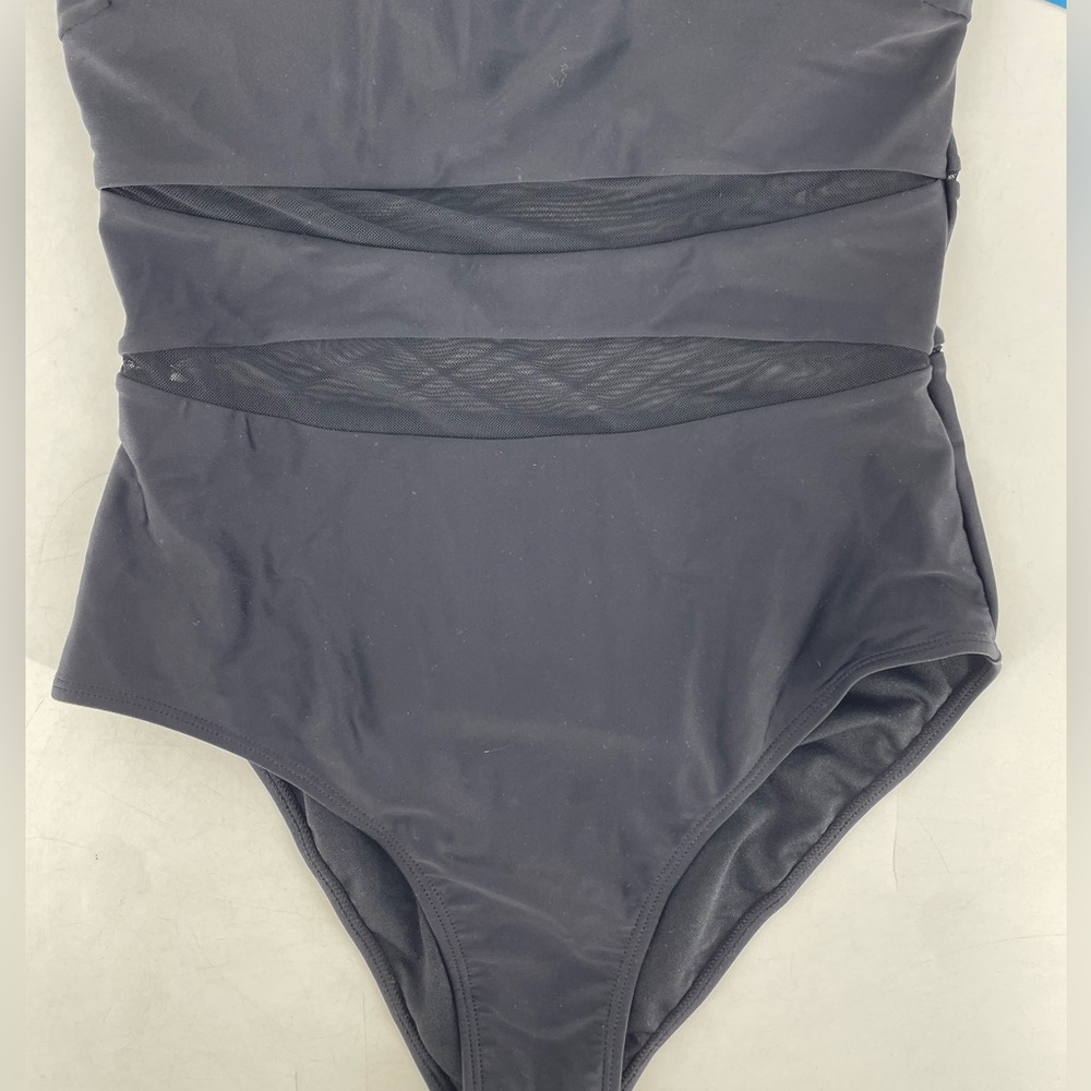 CupShe Mesh Detail Black One Piece Swimsuit - Picture 2 of 5